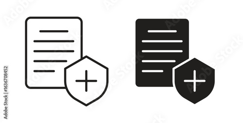 Medical record icon symbol, sign, logo or emblems. silhouette. EPS 10.