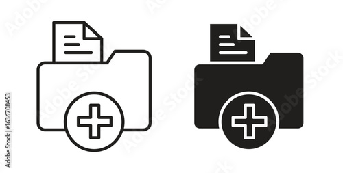 Medical history icon symbol, sign, logo or emblems. silhouette. EPS 10.