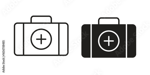 Medical aid kit icon symbol, sign, logo or emblems. silhouette. EPS 10.