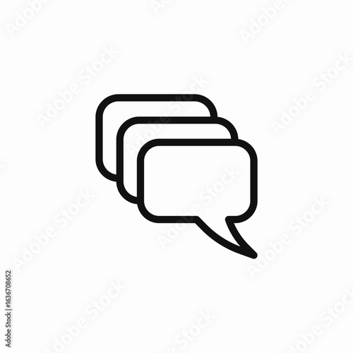 overlapping chat bubbles icon sign vector