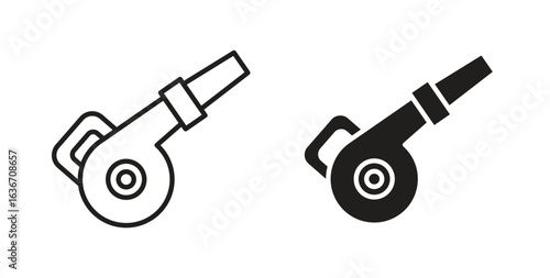 Leaf blower icon symbol, sign, logo or emblems. silhouette. EPS 10.