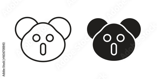 Koala head icon symbol, sign, logo or emblems. silhouette. EPS 10.