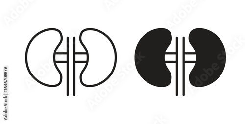Kidney icon symbol, sign, logo or emblems. silhouette. EPS 10.