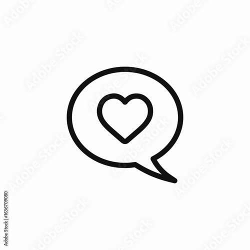 speech bubble heart icon sign vector