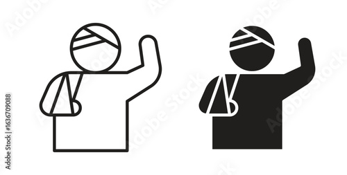 Injury icon symbol, sign, logo or emblems. silhouette. EPS 10.