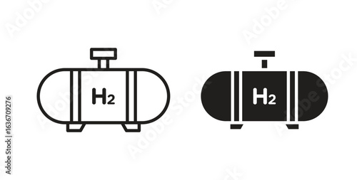 Hydrogen gas tank icon symbol, sign, logo or emblems. silhouette. EPS 10.