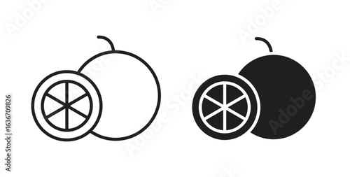 Grapefruit icon symbol, sign, logo or emblems. silhouette. EPS 10.