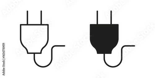 Electrical plug icon symbol, sign, logo or emblems. silhouette. EPS 10.
