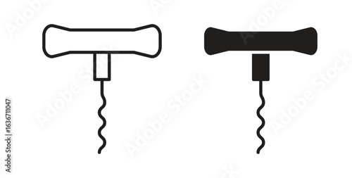 Corkscrew icon symbol, sign, logo or emblems. silhouette. EPS 10.