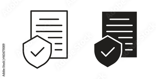 Contract coverage icon symbol, sign, logo or emblems. silhouette. EPS 10.