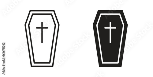 Coffin icon symbol, sign, logo or emblems. silhouette. EPS 10.