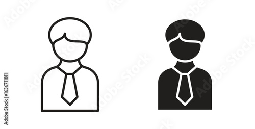 Businessman icon symbol, sign, logo or emblems. silhouette. EPS 10.