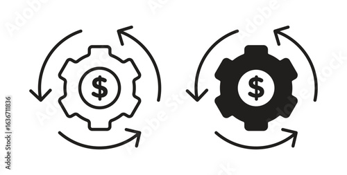Business model icon symbol, sign, logo or emblems. silhouette. EPS 10.