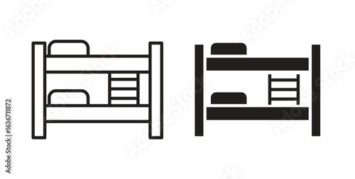 Bunk bed icon symbol, sign, logo or emblems. silhouette. EPS 10.