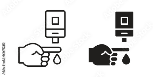 Blood sugar test icon symbol, sign, logo or emblems. silhouette. EPS 10.