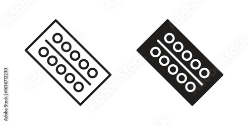 Blister drug pack icon symbol, sign, logo or emblems. silhouette. EPS 10.