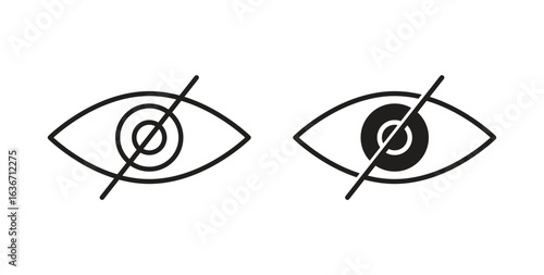 Blindness icon symbol, sign, logo or emblems. silhouette. EPS 10.