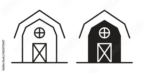 Barn icon symbol, sign, logo or emblems. silhouette. EPS 10.