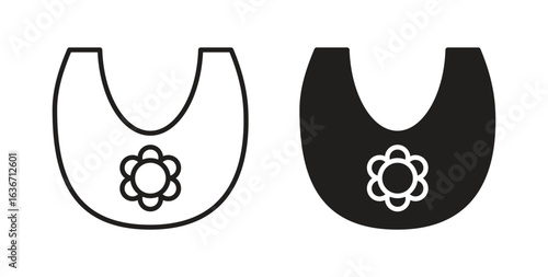 Baby bib icon symbol, sign, logo or emblems. silhouette. EPS 10.