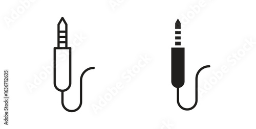 Audio jack icon symbol, sign, logo or emblems. silhouette. EPS 10.