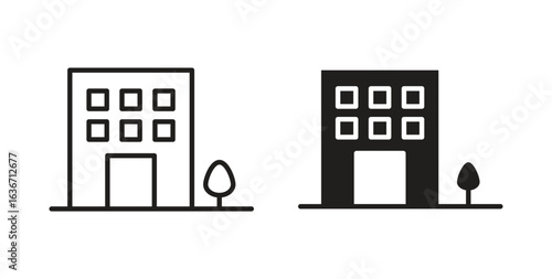Apartment icon symbol, sign, logo or emblems. silhouette. EPS 10.