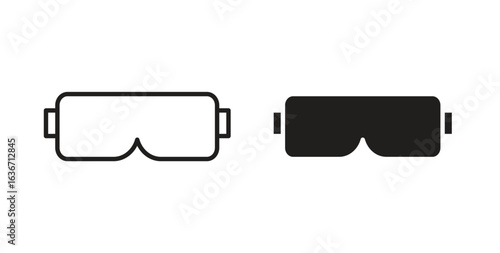 AR headset icon symbol, sign, logo or emblems. silhouette. EPS 10.