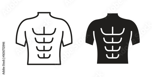 Abs icon symbol, sign, logo or emblems. silhouette. EPS 10.