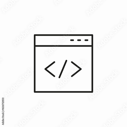 browser window code icon sign vector