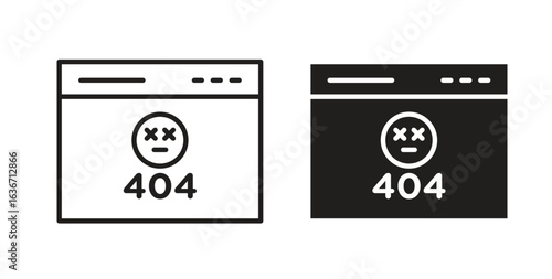 404 Error icon symbol, sign, logo or emblems. silhouette. EPS 10.