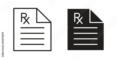 RX icon symbol, sign, logo or emblems. silhouette. EPS 10.
