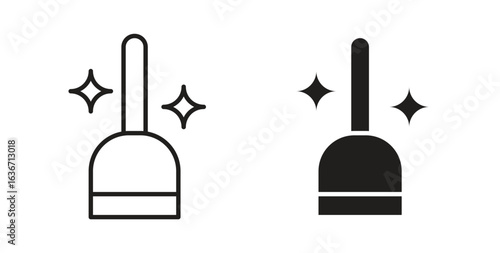 Sweeping icon symbol, sign, logo or emblems. silhouette. EPS 10.