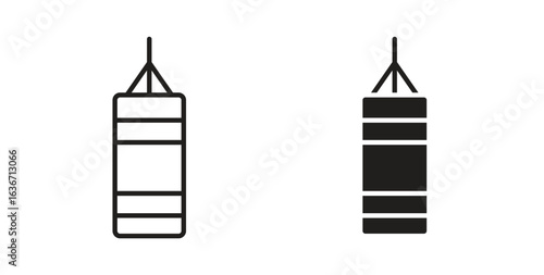 Punching bag icon symbol, sign, logo or emblems. silhouette. EPS 10.