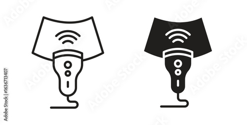 Ultrasound icon symbol, sign, logo or emblems. silhouette. EPS 10.