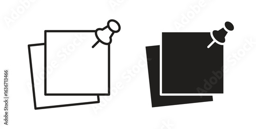 Sticky note icon symbol, sign, logo or emblems. silhouette. EPS 10.