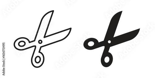 Scissors icon symbol, sign, logo or emblems. silhouette. EPS 10.