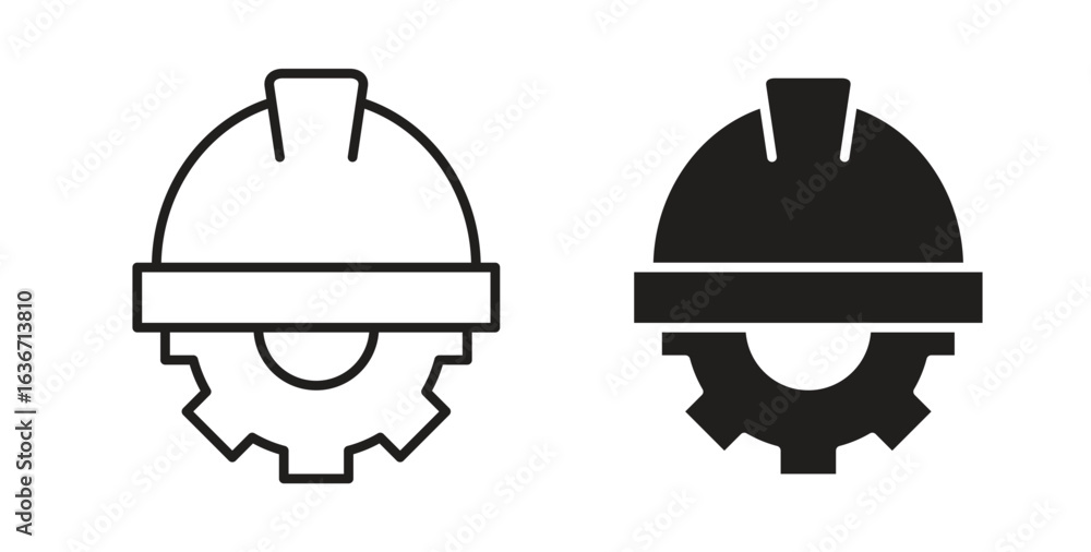 Fototapeta premium Construction worker icon symbol, sign, logo or emblems. silhouette. EPS 10.