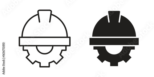 Construction worker icon symbol, sign, logo or emblems. silhouette. EPS 10.
