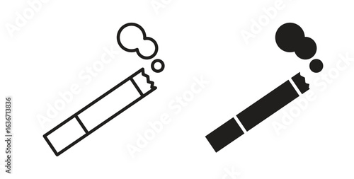 Cigarette icon symbol, sign, logo or emblems. silhouette. EPS 10.