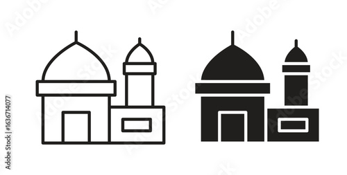 Mosque icon symbol, sign, logo or emblems. silhouette. EPS 10.