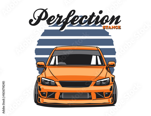 modified 90s car illustration vector graphic for T shirt design