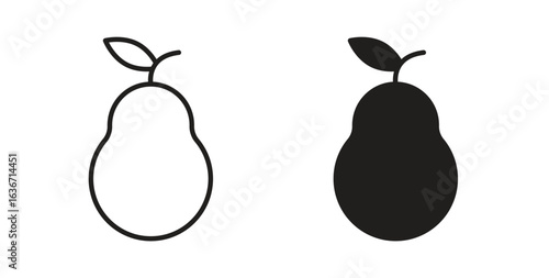 Pear icon symbol, sign, logo or emblems. silhouette. EPS 10.