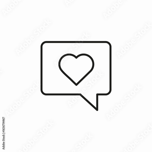 speech bubble heart icon sign vector