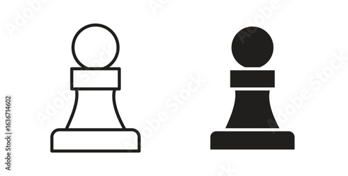 Chess pawn icon symbol, sign, logo or emblems. silhouette. EPS 10.
