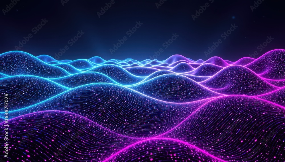 Fototapeta premium Vibrant abstract background with dynamic neon lines and waves in motion