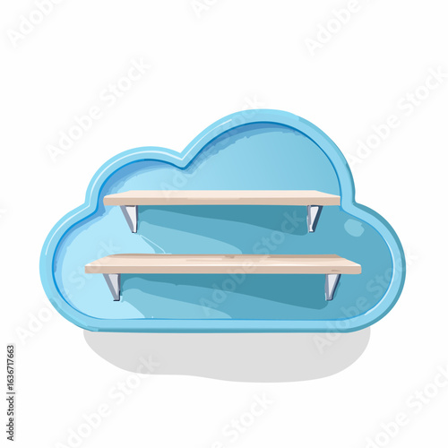 Wandregal in Wolkenform