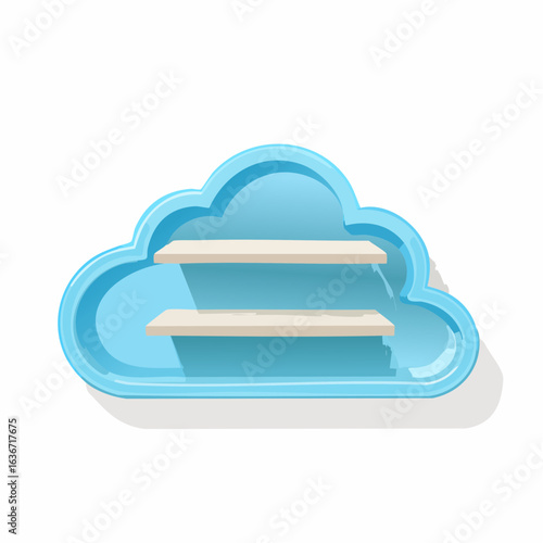 Wandregal in Wolkenform