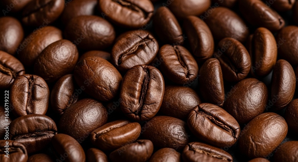 Naklejka premium Closeup roasted coffee beans