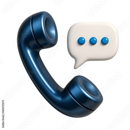 Contact Us: 3D Retro Telephone with Message Icon