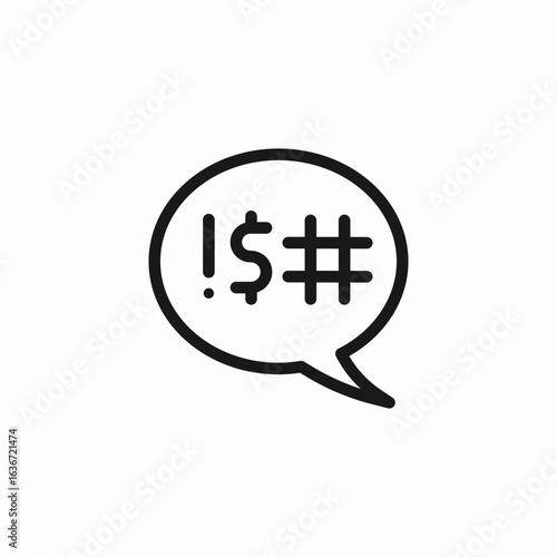 angry swearing message icon sign vector