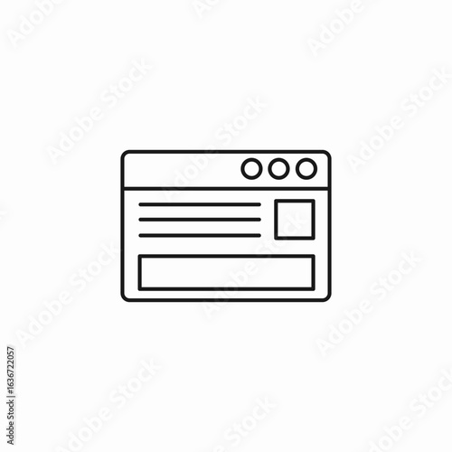 browser with content icon sign vector